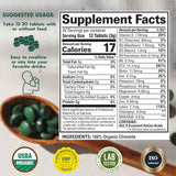 Sunlit Best Green Organics Clorela  - 500 Tabletas - Tabla Nutricional - Haz Tu Pedido