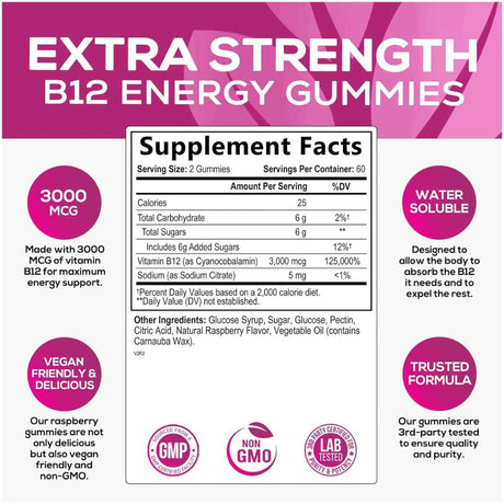 Nature's nutrition Vitamin B12 - Frambuesa - Gomitas