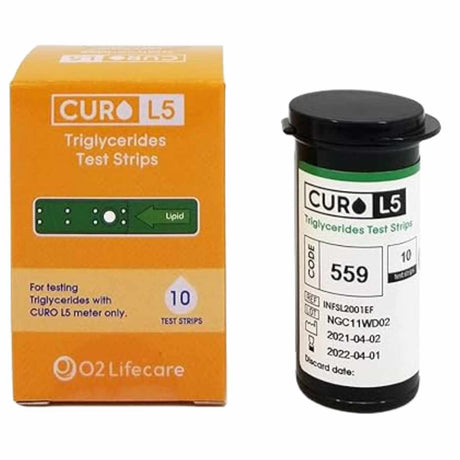 Curo Fit Tiras de Prueba de Triglicéridos en Sangre - 10 Tiras de Prueba - Haz Tu Pedido