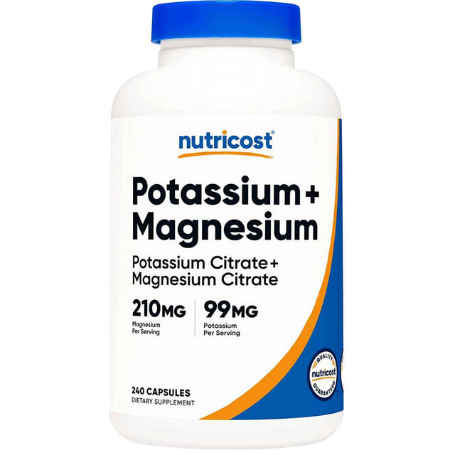 Nutricost Potasio con Citrato de Magnesio 210 mg - 240 Cápsulas - Haz Tu Pedido