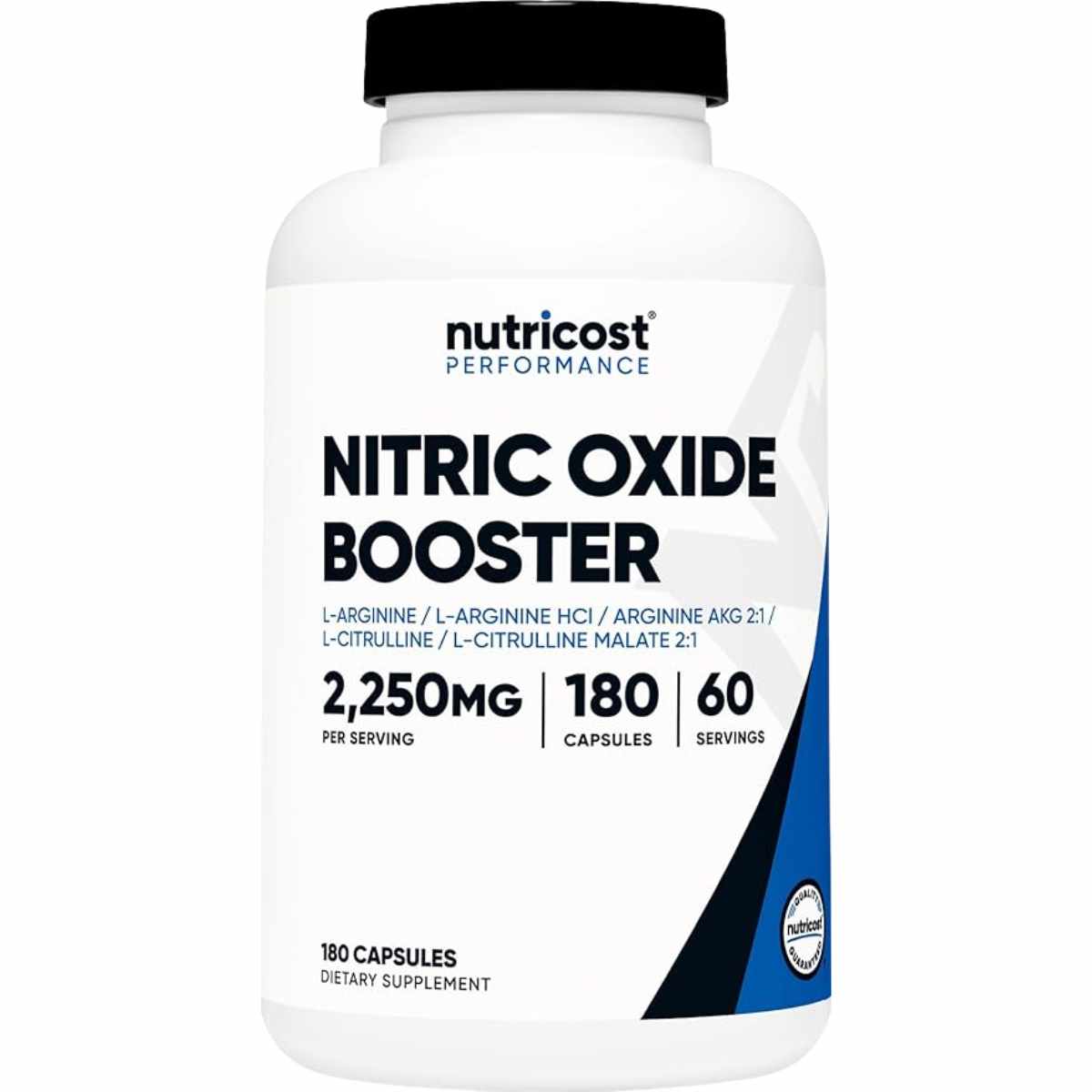 Nutricost Potenciador de Óxido Nítrico 2250 mg - 180  Cápsulas - Haz Tu Pedido
