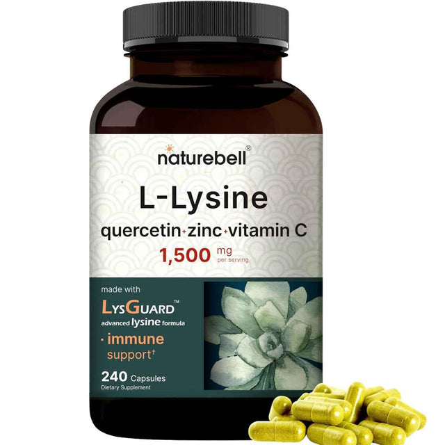 NatureBell L-Lysine with Quercetin + Vitamin C And Zinc - 240 Cápsulas - Haz Tu Pedido