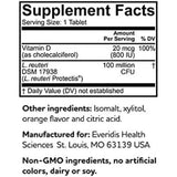 BioGaia Probiótico Con Vitamina D Para Niños - Sabor Naranja - 60 Tabletas Masticable - Tabla Nutricional - Haz Tu Pedido