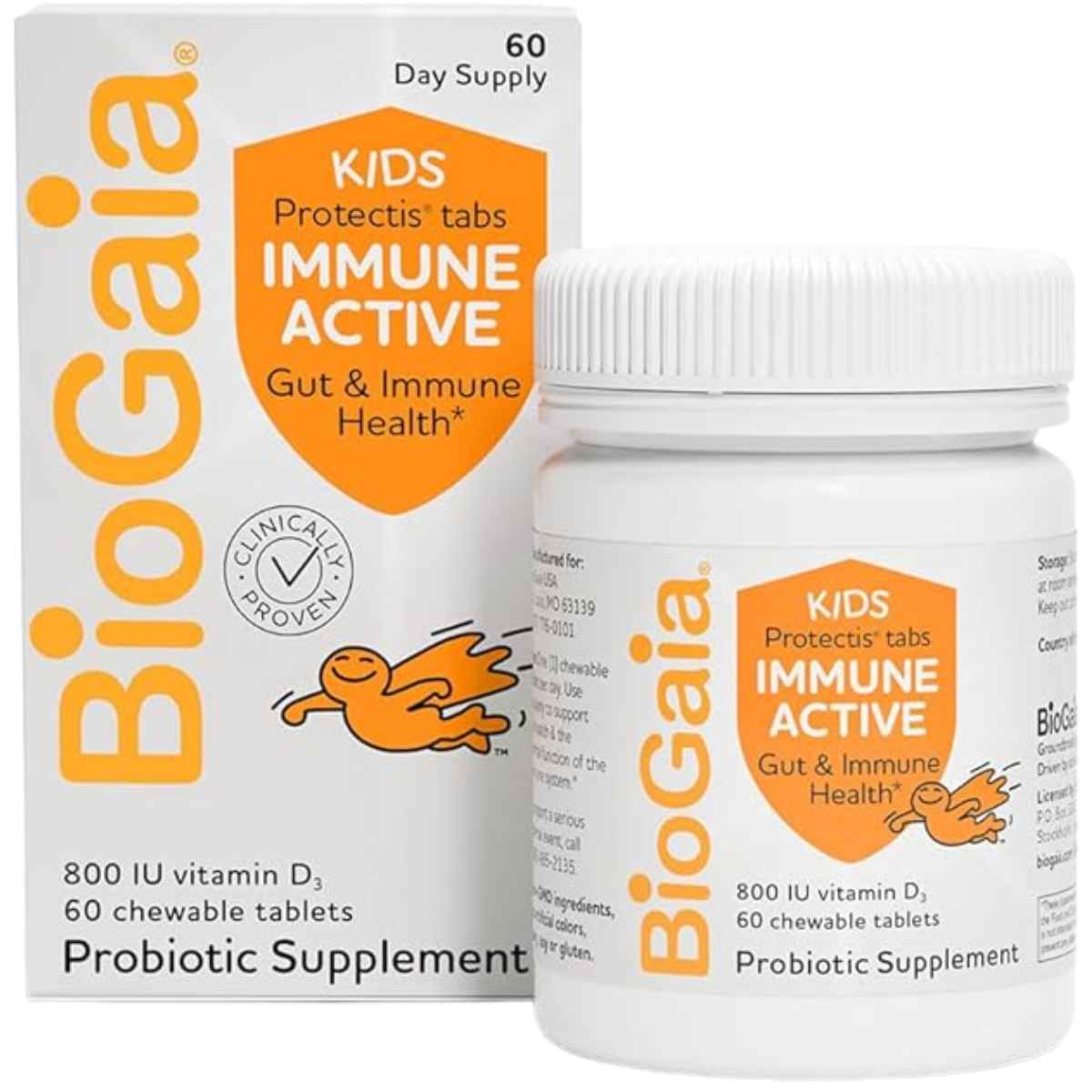 BioGaia Probiótico Con Vitamina D Para Niños - Sabor Naranja - 60 Tabletas Masticable - Haz Tu Pedido