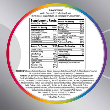 Centrum  Multivitamínico Para Hombres 50+ - 200  Tabletas - Tabla Nutricional - Haz Tu Pedido