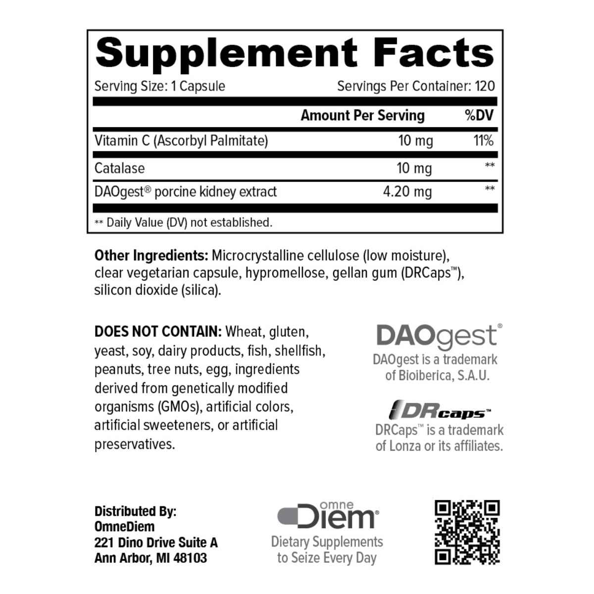 Omne Diem Histamine Digest with DAOgest - Haz Tu Pedido