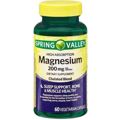 Spring Valley Magnesio 200 mg - 60 Cápsulas Vegetarianas - Haz Tu Pedido