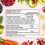 Doctor's Recipes Probiótico Ultra Potente para Mujeres 200 Mil Millones CFU - 30 Cápsulas Vegetales - Tabla Nutricional - Haz Tu Pedido
