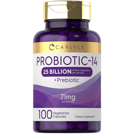 Carlyle Probióticos Con Prebióticos 25 Mil Millones CFU - 100 Cápsulas Vegetarianas - Haz Tu Pedido