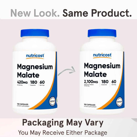 Nutricost Malato de Magnesio 420 mg - 180 Cápsulas - Haz Tu Pedido