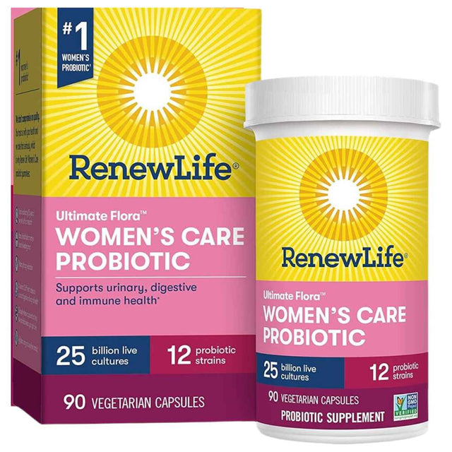 Renew Life Ultimate Flora Cuidado Femenino Digestivo 25 Mil Millones CFU - 90 Cápsulas Vegetarianas - Haz Tu Pedido