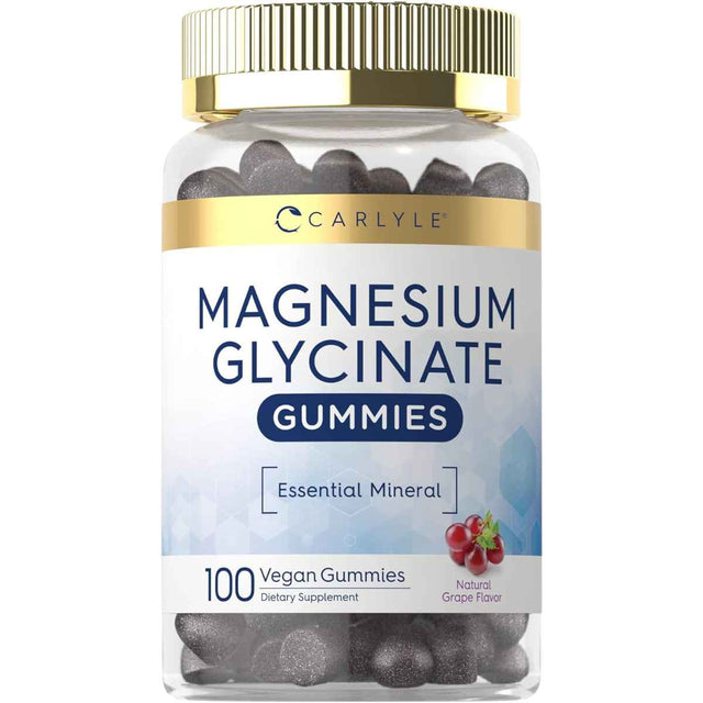 Carlyle Glicinato de Magnesio - Sabor Uva - 100 Gomitas Veganas - Haz Tu Pedido