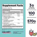 Nutricost Monohidrato de Creatina para Mujer 3 g - Sabor Limonada de fresa - 570 g - Tabla Nutricional - Haz Tu Pedido