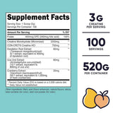 Nutricost Monohidrato de Creatina para Mujer 3 g - Sabor Melocotón Mango - 520 g - Tabla Nutricional - Haz Tu Pedido