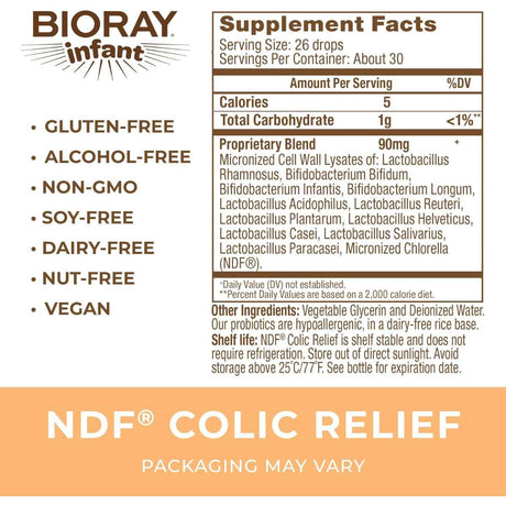Bioray Alivio para Cólicos Infantiles NDF - 30 ml - Tabla Nutricional - Haz Tu Pedido