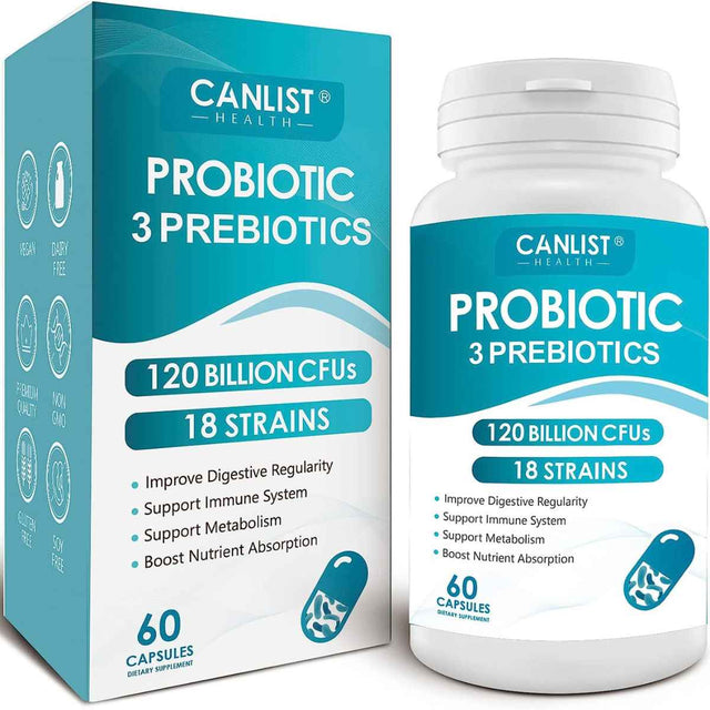 CANLIST 3 Prebióticos y Enzimas Digestivas 120 Mil Millones CFU - 60 Cápsulas - Haz Tu Pedido