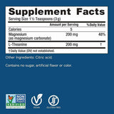 Natural Vitality Carbonato de Magnesio y L-Teanina para la Calma Mental - 339 g - Tabla Nutricional - Haz Tu Pedido