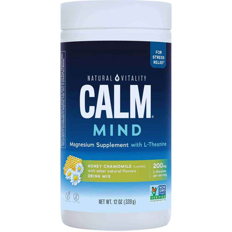 Natural Vitality Carbonato de Magnesio y L-Teanina para la Calma Mental - Sabor Miel de Manzanilla - 339 g - Haz Tu Pedido
