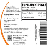 BulkSupplements óxido de magnesio 500 mg - 180 Cápsulas - Tabla Nutricional - Haz Tu Pedido