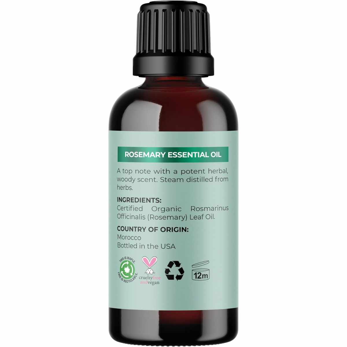 Maple Holistics Aceite Orgánico de Romero para el Cabello Líquido 1 ml - 30 ml - Tabla Nutricional - Haz Tu Pedido