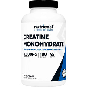 Nutricost Monohidrato de Creatina 3000 mg - 180 Cápsulas - Haz Tu Pedido