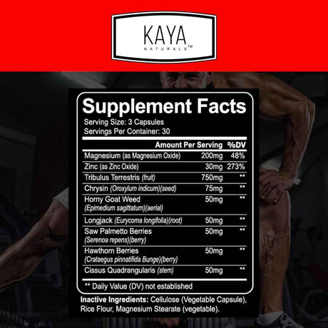 Kaya Naturals - Ultra Testosterone (1305 mg - 90 Cápsulas)
