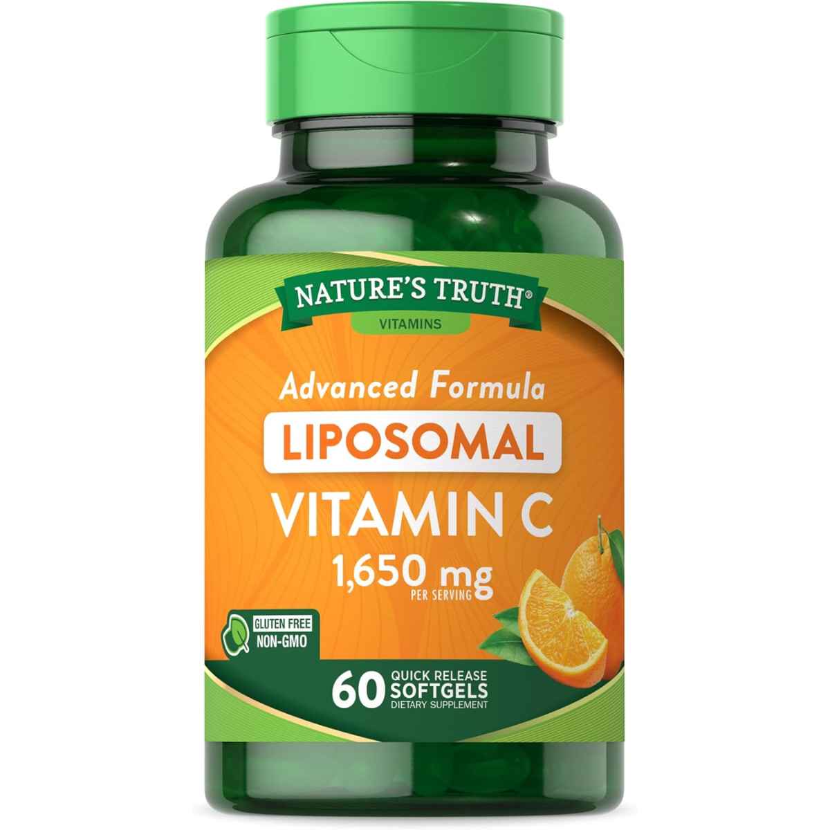 Nature's Truth Vitamina C Liposomal 1650 mg para Inmunidad y Absorción Óptima - 60 Cápsulas