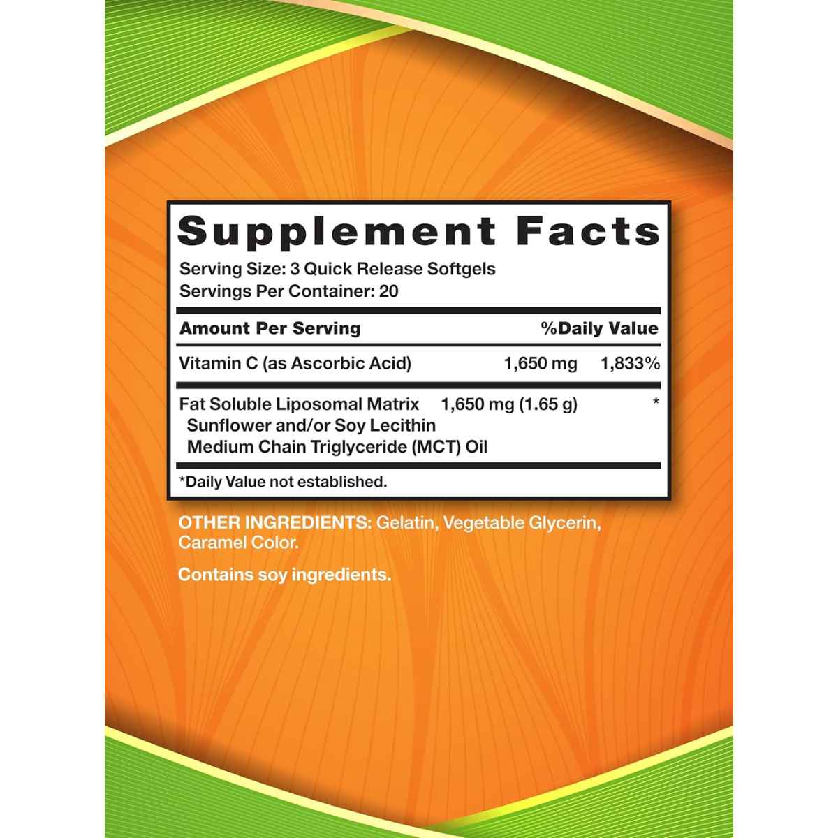 Nature's Truth Vitamina C Liposomal 1650 mg para Inmunidad y Absorción Óptima - 60 Cápsulas