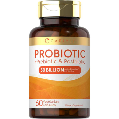 Carlyle Probiótico, Prebiótico y Postbiótico 50 Mil Millones CFU - 60 Cápsulas Vegetarianas - Haz Tu Pedido