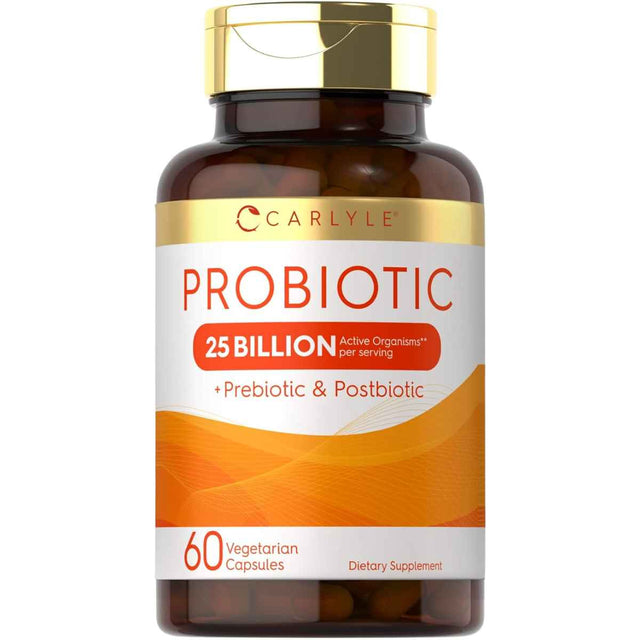 Carlyle Probiótico y Prebiótico 25 Mil Millones CFU - 60 Cápsulas Vegetarianas - Haz Tu Pedido