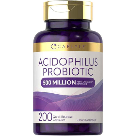 Carlyle Probiótico Acidophilus 500 Millones de UFC - 200 Cápsulas de Liberación Rápida - Haz Tu Pedido