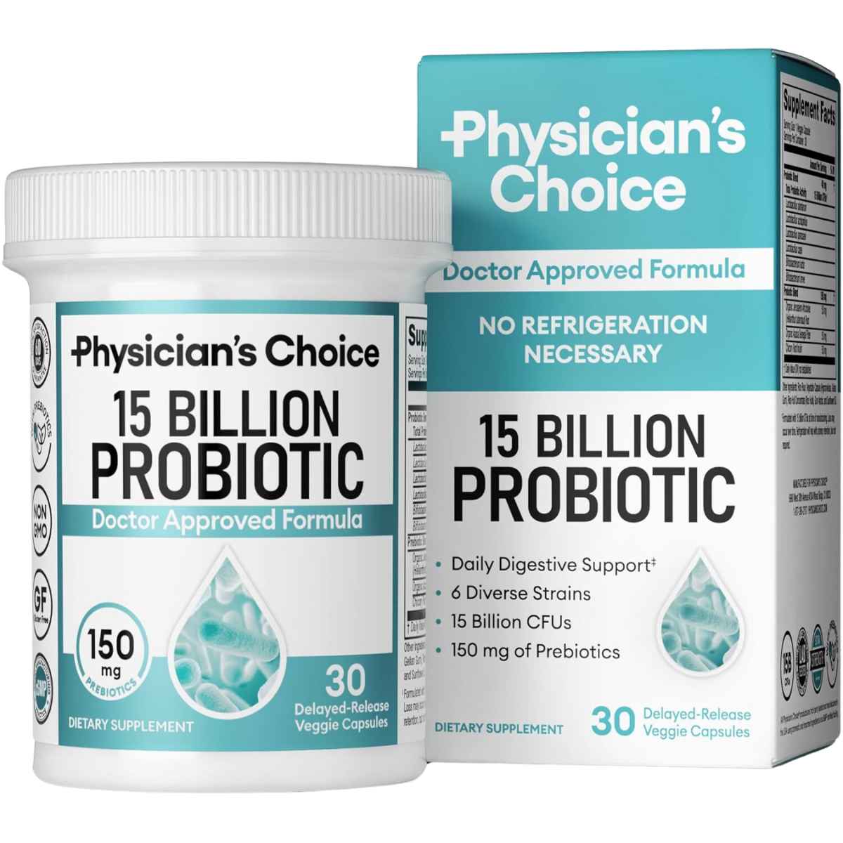 Physicians Choice Probiotico 15 Mil Millones CFU - 30 Cápsulas de Liberación Retardada - Haz Tu Pedido