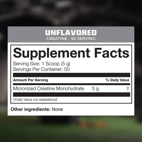 MTN OPS Monohidrato de creatina micronizada - 250 g - Tabla Nutricional - Haz Tu Pedido