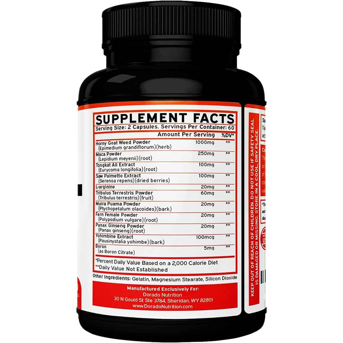 Dorado Nutrition Hierba de Cabra en Celo - 120 Cápsulas - Tabla Nutricional - Haz Tu Pedido