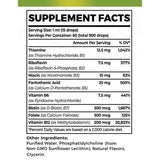 Pidebo  Complejo B Energía y Vitalidad - Tabla Nutricional - Haz Tu Pedido