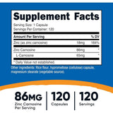 Nutricost - Zinc Carnosina (86 mg - 120 Cápsulas)
