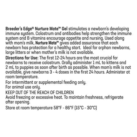Revival Animal Health Breeder's Edge® Nurture Flora™ for Puppies & Kittens Probiotico - 30 ml - Tabla Nutricional - Haz Tu Pedido