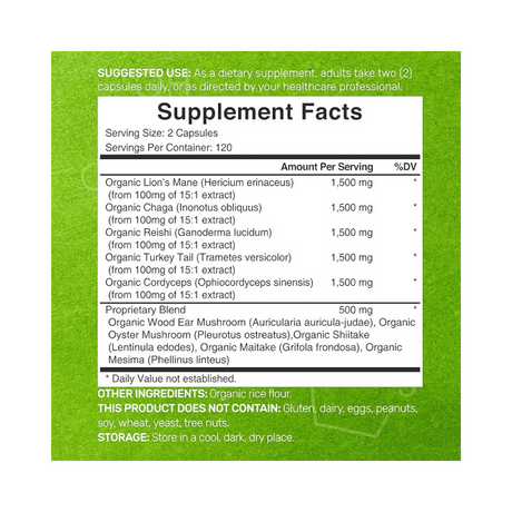  Deal Supplement Mushroom 8000 mg en su presentación de 240 cápsulas. La clave para una salud óptima está a tu alcance.
