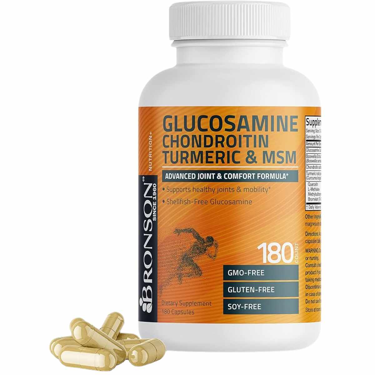 Bronson Glucosamina Condroitina Cúrcuma y MSM - 180 Cápsulas - Haz Tu Pedido