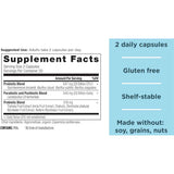 Ancient Nutrition Probióticos SBO Triple Acción para Salud Digestiva e Intestinal - 60 Cápsulas - Tabla Nutricional - Haz Tu Pedido