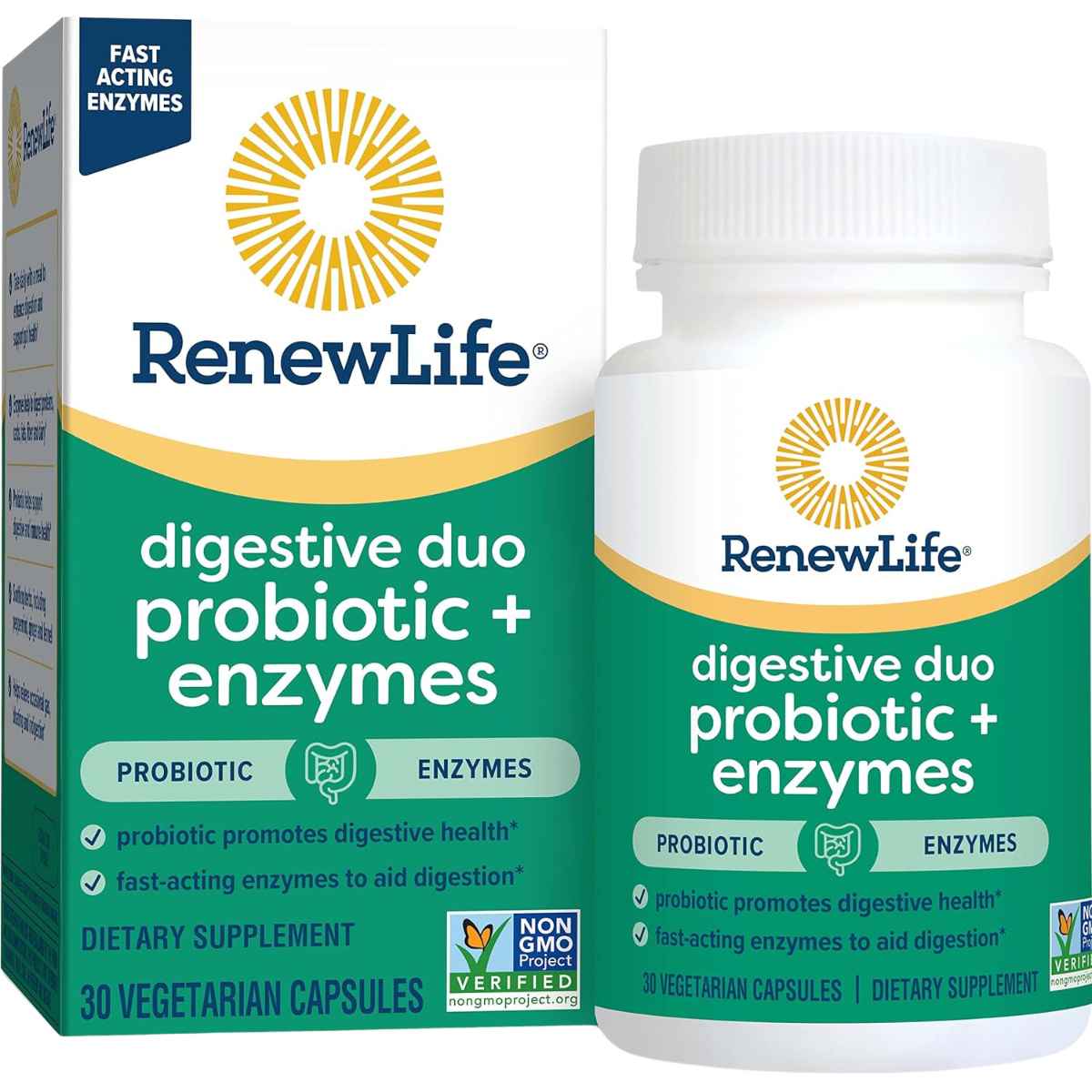 Renew Life Probiótico Digestivo con EnzimasProbiótico Digestivo con Enzimas - 30 Cápsulas Vegetarianas - Haz Tu Pedido
