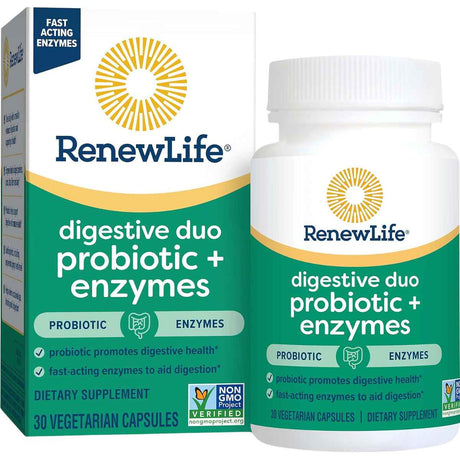Renew Life Probiótico Digestivo con EnzimasProbiótico Digestivo con Enzimas - 30 Cápsulas Vegetarianas - Haz Tu Pedido