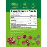 Natures Truth Glicinato de Magnesio 200 mg - Sabor Uva - 60 Gomitas - Tabla Nutricional - Haz Tu Pedido