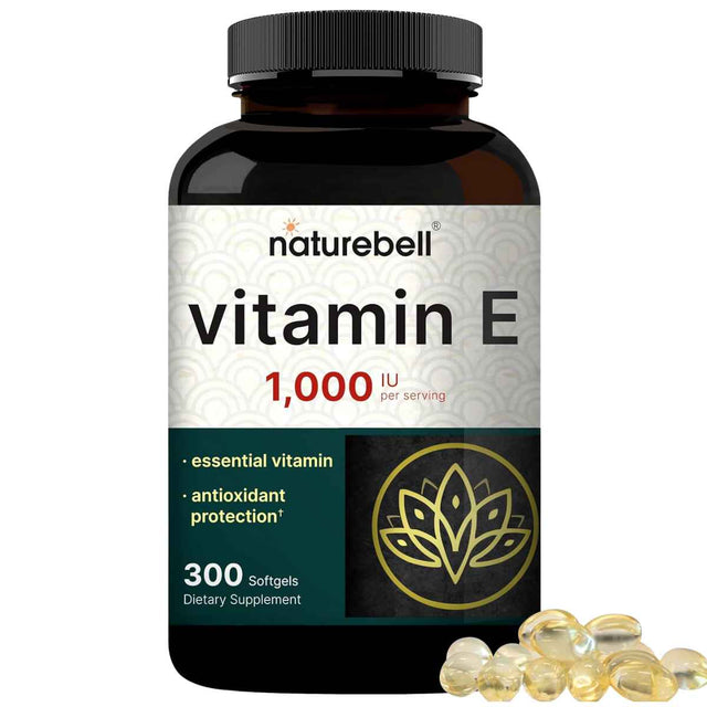 NatureBell Vitamina E para la Piel y Sistema Inmunológico 1000 IU - 300 Cápsulas Blandas - Haz Tu Pedido
