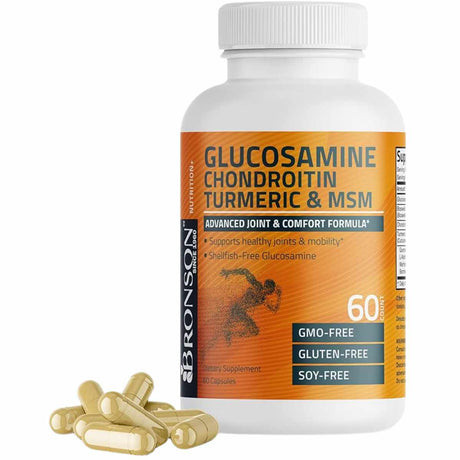 Bronson Glucosamina Condroitina Cúrcuma y MSM - 60 Cápsulas - Haz Tu Pedido