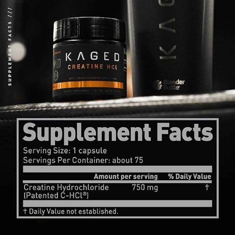 Kaged Creatina HCl - 75 Cápsulas Vegetales - Tabla Nutricional - Haz Tu Pedido