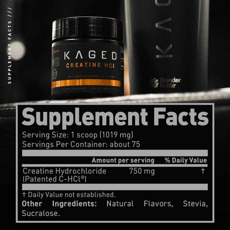 Kaged Creatina HCl - Sabor Lima Limón - 76,42 g - Tabla Nutricional - Haz Tu Pedido