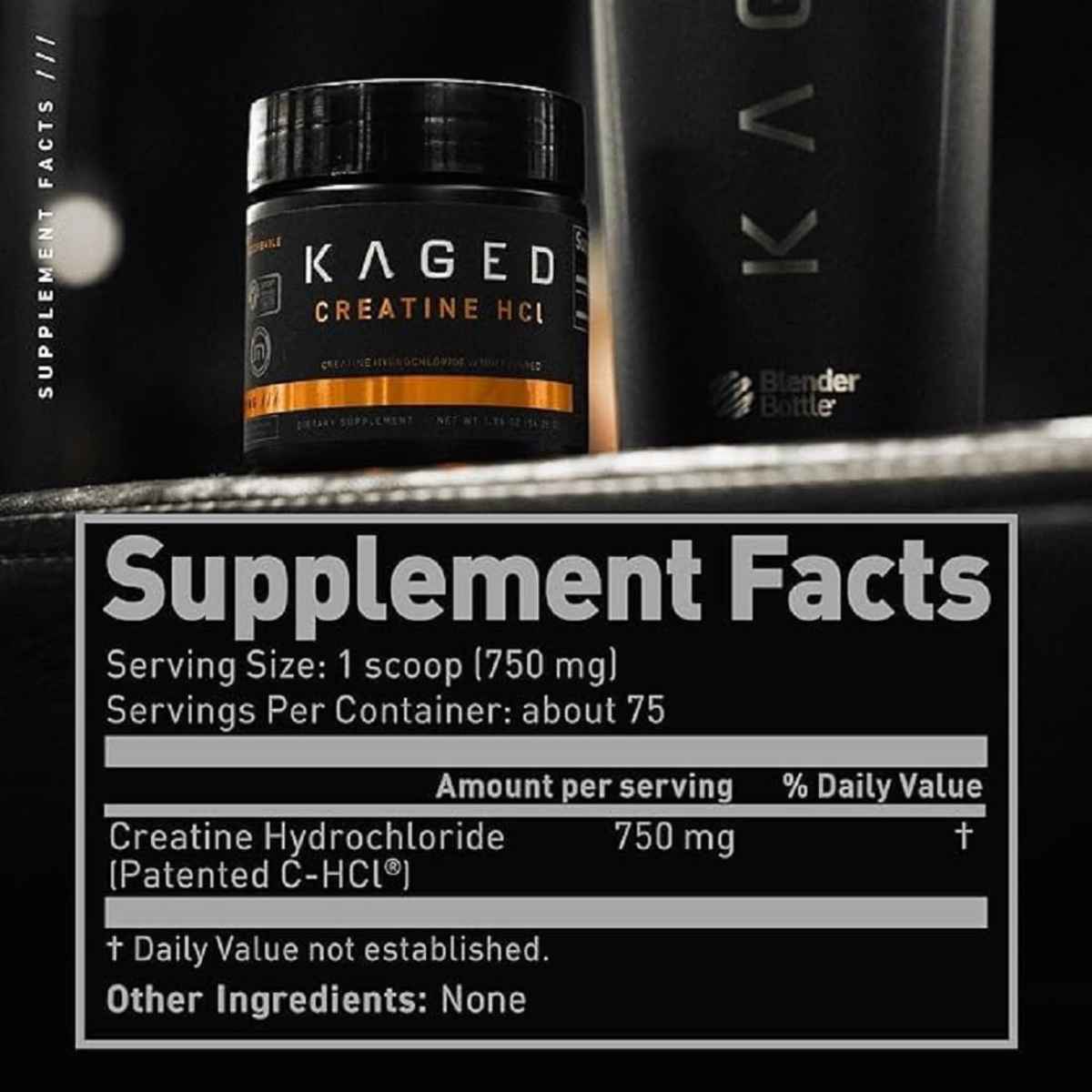 Kaged Creatina HCl - Sabor Sin Sabor - 56,25 g - Tabla Nutricional - Haz Tu Pedido
