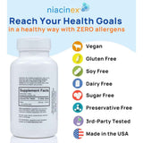 Niacinex - Niacina de Liberación Prolongada (500 mg - 200 Tabletas Vegetarianas)