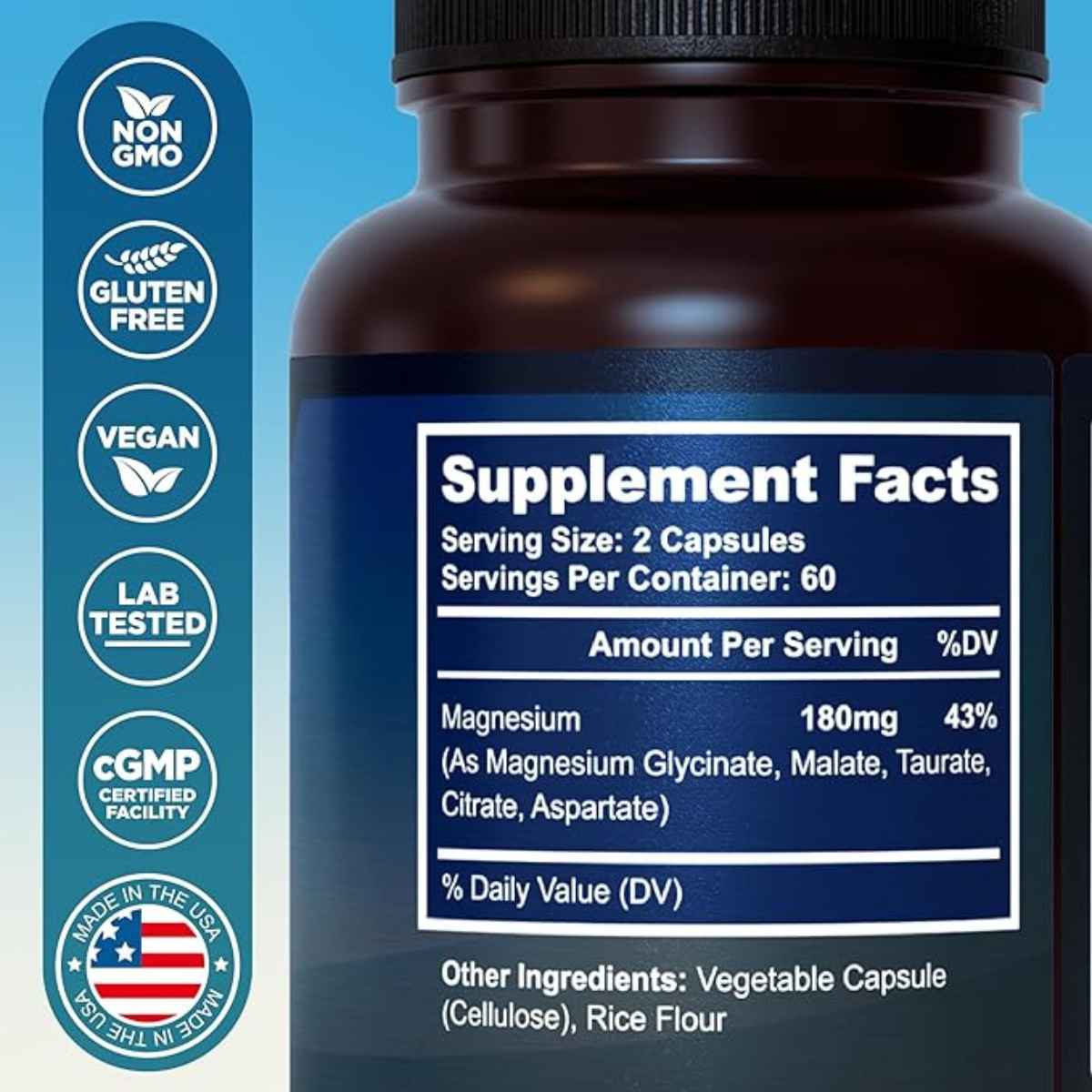 MyoActivo Complejo De Magnesio 5-En-1 - 120 Cápsulas - Tabla Nutricional - Haz Tu Pedido
